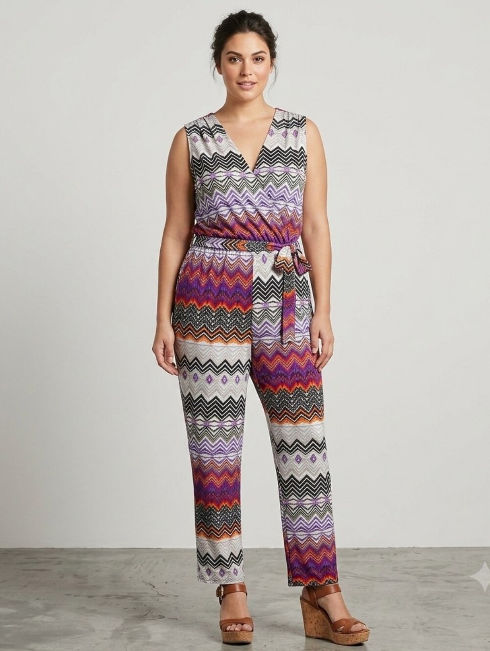 Multi Colored Zigzag Design Jumpsuit